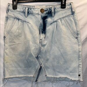 One Teaspoon Distressed Light Blue Denim Skirt, Size 27